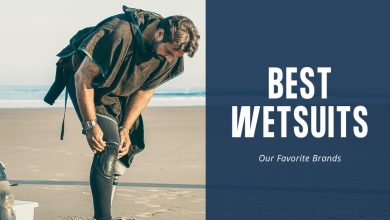 a man putting on a wetsuit with the text best wetsuits
