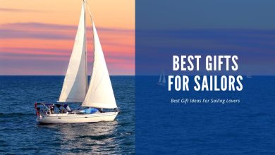 Image of a sailboat with the words "Best gifts for sailors"